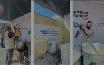 Dapur Lapangan Relawan Nusantara Sajikan 3.000 Porsi untuk Warga Palestina