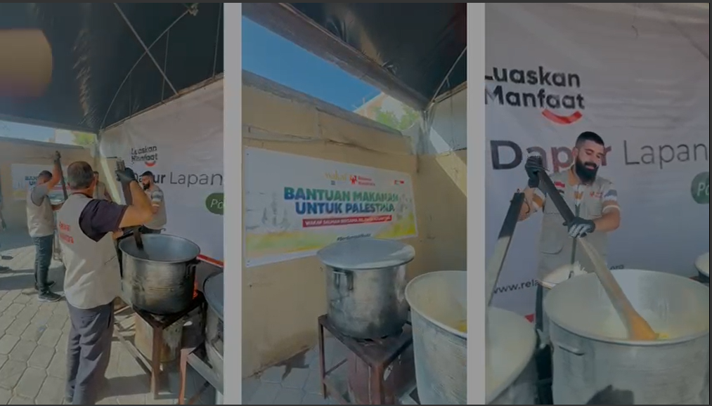 Dapur Lapangan Relawan Nusantara Sajikan 3.000 Porsi untuk Warga Palestina