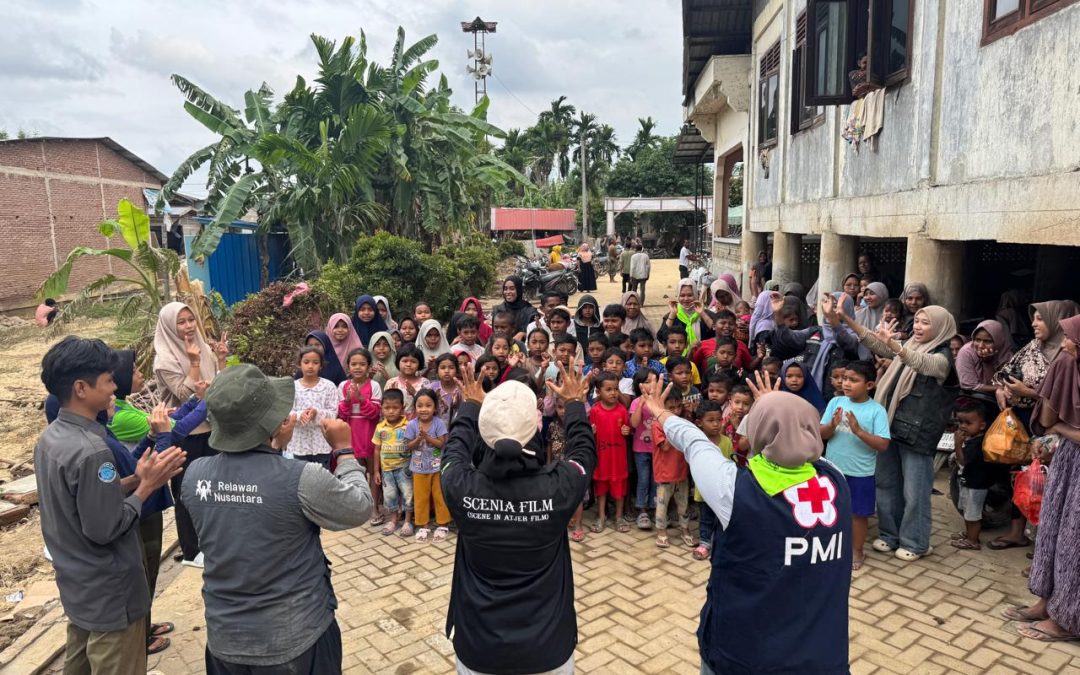 Relawan Nusantara Hadirkan Dukungan Psikososial dan PMT bagi Anak Penyintas Bencana di Aceh Utara